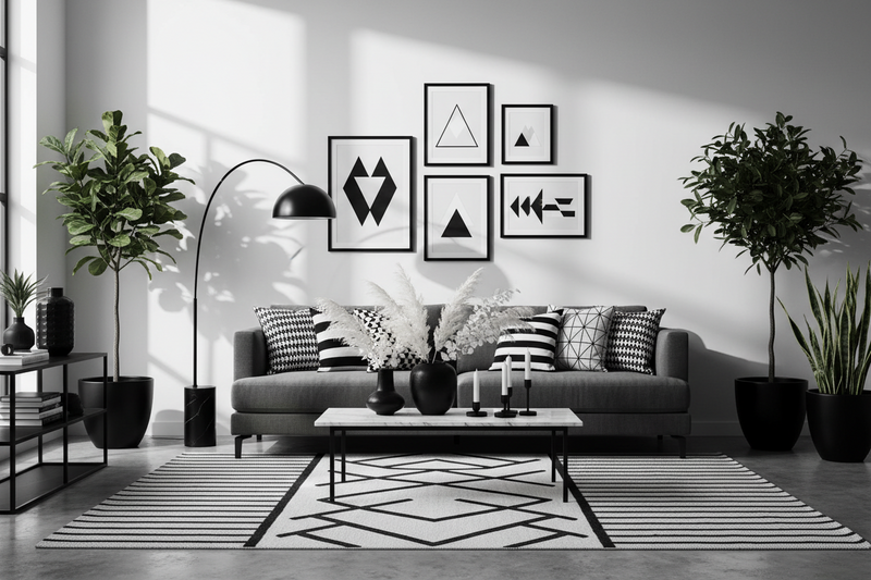 Modern home decor collection with stylish interior accessories