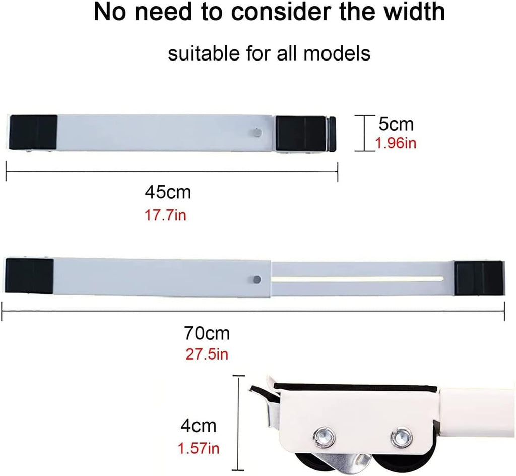 Measurement chart showing dimensions of a product with text indicating suitability for all models.