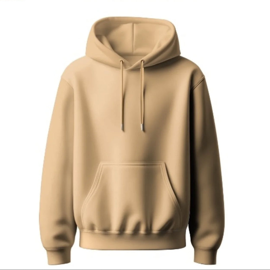 Beige hoodie on a white background