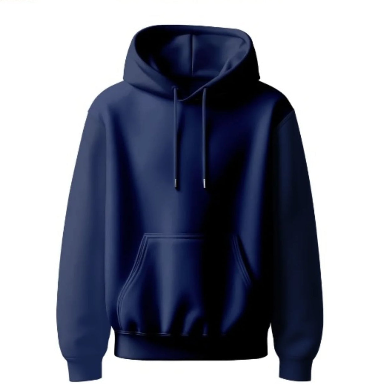 Navy blue hoodie on a white background