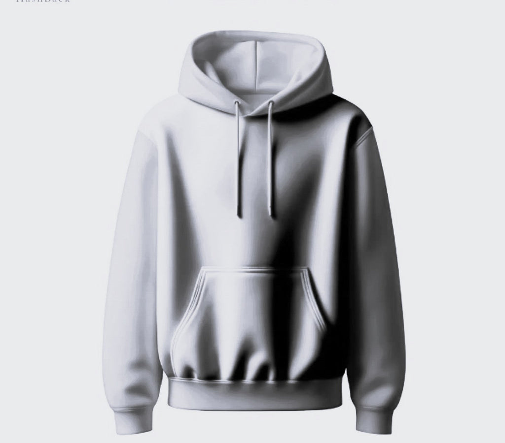 Gray hoodie on a light gray background
