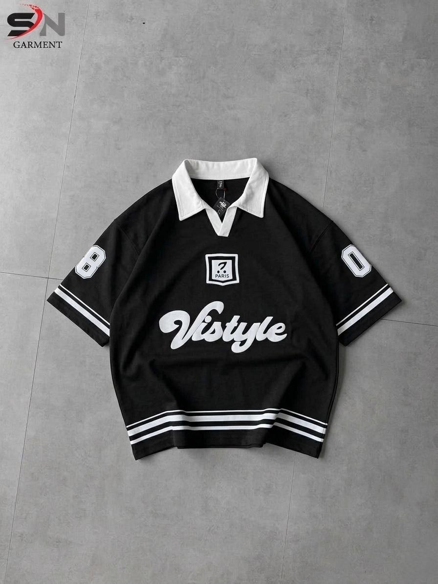 VStyle Paris Oversized Rugby Polo T-Shirt for Men | Premium Streetwear Pakistan