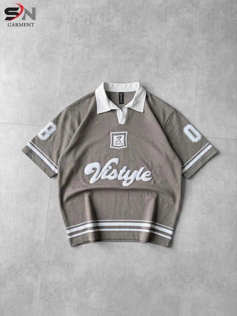 VStyle Paris Oversized Rugby Polo T-Shirt for Men | Premium Streetwear Pakistan