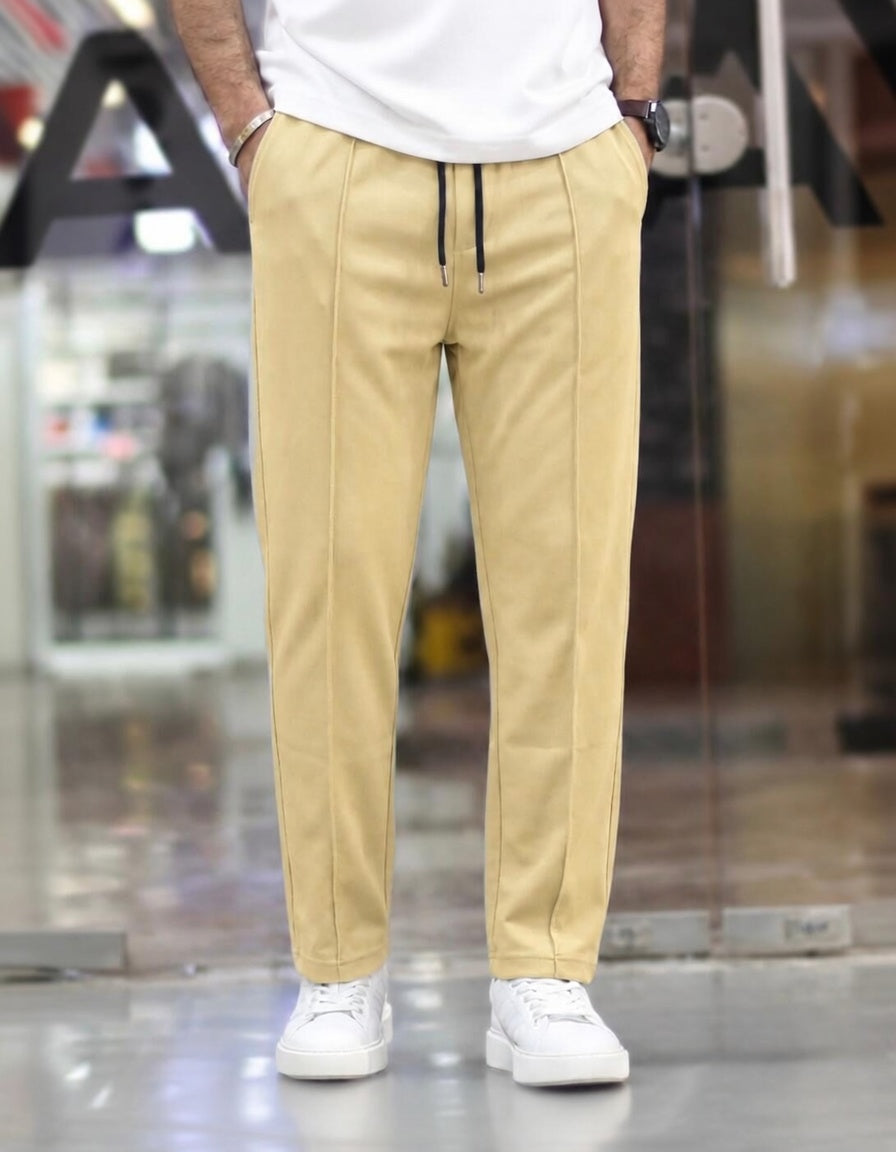 Pin Tag Straight Trousers – Premium Micron Fabric